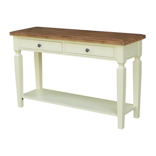 Vista Solid Wood Console/Sofa Table with Shelf and 2 Drawers - Hickory/Shell, International Concepts, Mfr#: OT79-15S